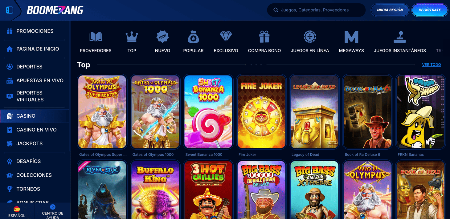 boomerang bet juegos